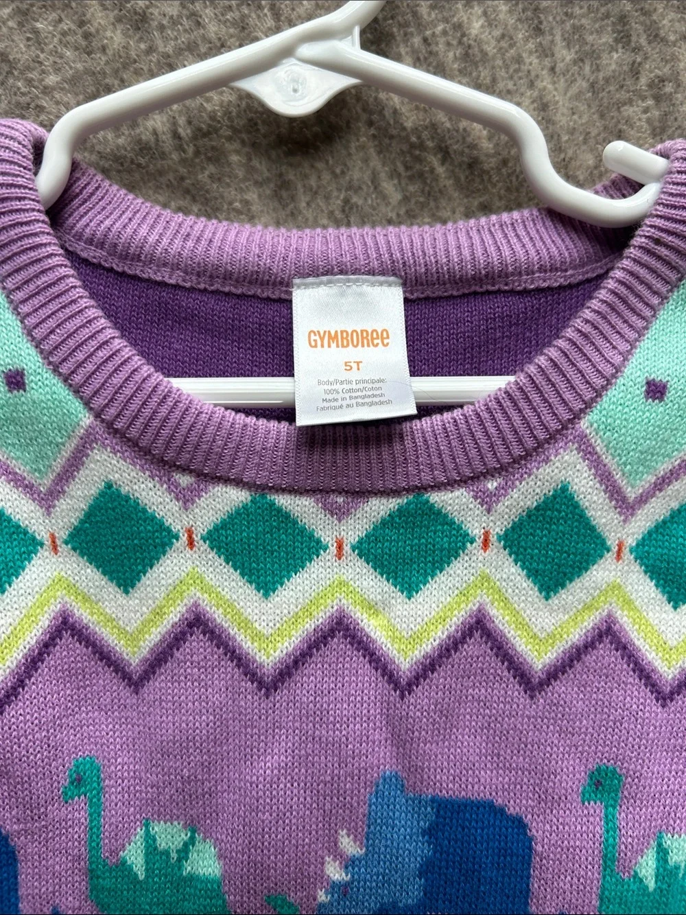 Gymboree Lavender Knit Sweater with Teal & Mint Accents